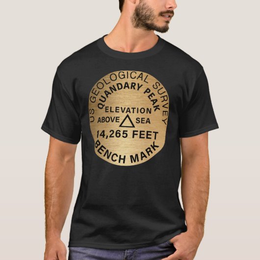 Quandary Peak Bench Mark 14er Fourteener 14ers Roc T-shirt (Voorkant)