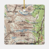 Quandary Peak CO Fourteener Map Keramisch Ornament (Achterkant)