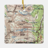 Quandary Peak CO Fourteener Map Keramisch Ornament (Voorkant)