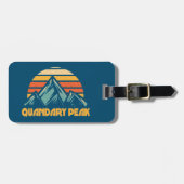 Quandary Peak Colorado Retro Turquoise Bagagelabel (Voorkant horizontaal)