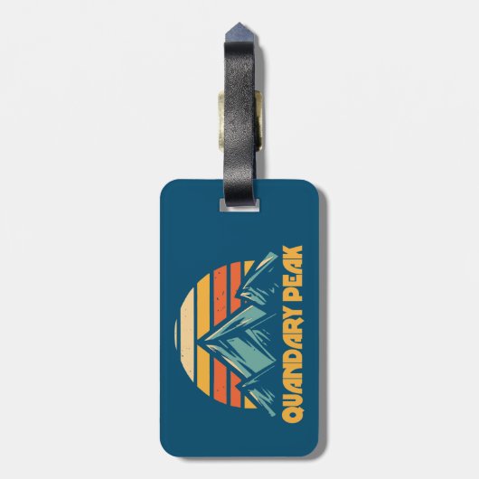 Quandary Peak Colorado Retro Turquoise Bagagelabel (Achterkant verticaal)