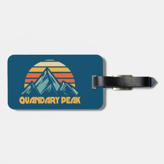 Quandary Peak Colorado Retro Turquoise Bagagelabel (Achterkant horizontaal)