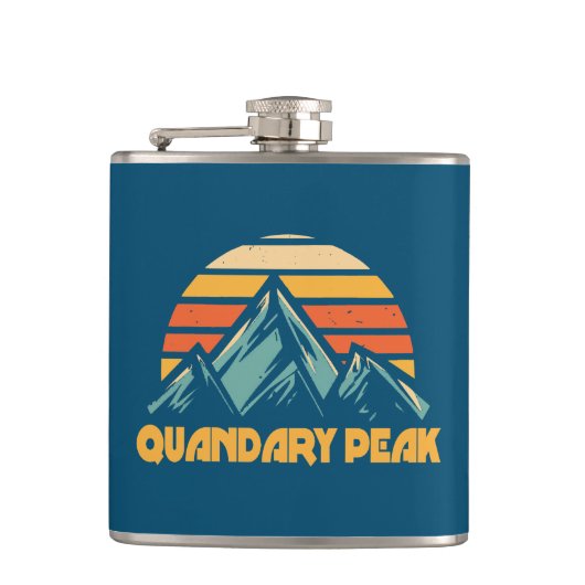 Quandary Peak Colorado Retro Turquoise Heupfles (Voorkant)