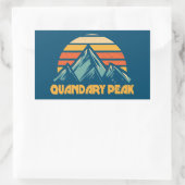 Quandary Peak Colorado Retro Turquoise Rechthoekige Sticker (Tas)