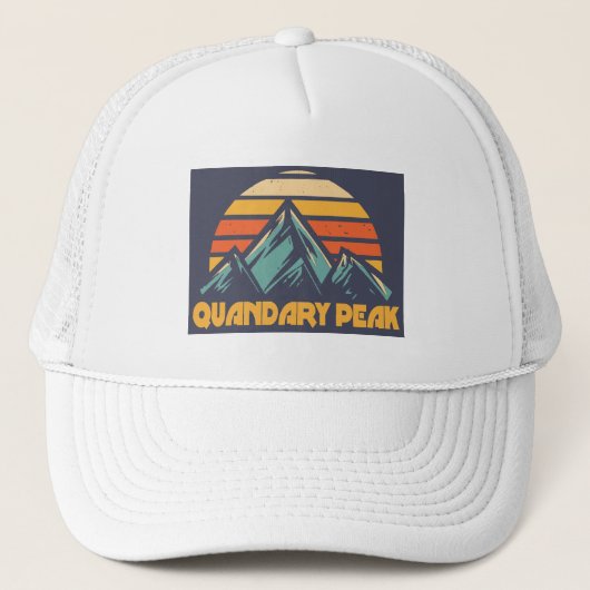 Quandary Peak Colorado Retro Turquoise Trucker Pet (Voorkant)