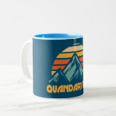 Quandary Peak Colorado Retro Turquoise Tweekleurige Koffiemok (Voorkant links)