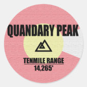 Quandary Peak Ronde Sticker (Voorkant)