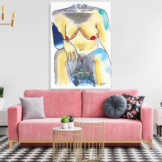 Quandro de Nu Feminino Canvas Afdruk (Insitu (Woonkamer))