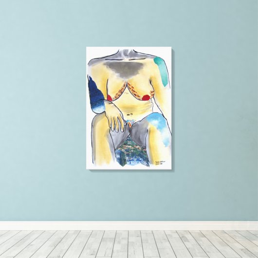 Quandro de Nu Feminino Canvas Afdruk (Insitu (Houten vloer))