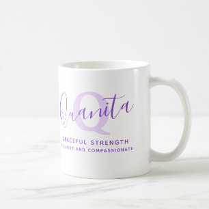 Quanita naam betekenis monogram Z paars Koffiemok