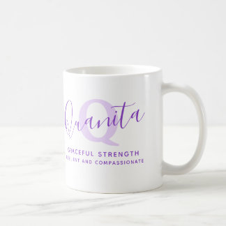 Quanita name meaning monogram Z purple Koffiemok