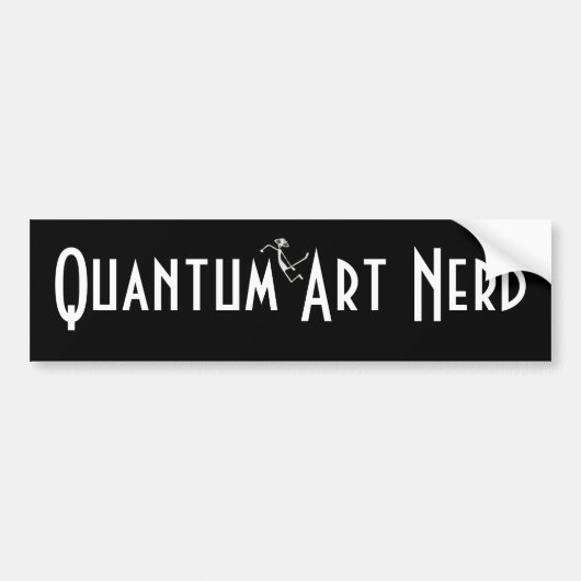 Quantum Art Nerd© met drijvende Alien Bumpersticker (Voorkant)
