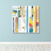 Quantum Bauhaus Geometric Pattern  Canvas Afdruk (Insitu (Houten vloer))