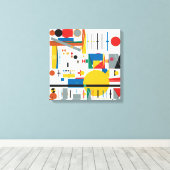 Quantum Bauhaus Geometrisch Patroon Canvas Afdruk (Insitu (Houten vloer))