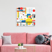 Quantum Bauhaus Geometrisch Patroon Canvas Afdruk (Insitu (Woonkamer))