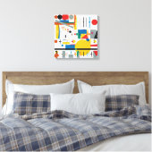 Quantum Bauhaus Geometrisch Patroon Canvas Afdruk (Insitu (Slaapkamer))