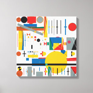 Quantum Bauhaus Geometrisch Patroon  Canvas Afdruk