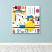 Quantum Bauhaus Geometrisch Patroon Canvas Afdruk (Insitu (Houten vloer))