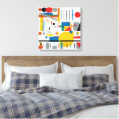 Quantum Bauhaus Geometrisch Patroon Canvas Afdruk (Insitu (Slaapkamer))
