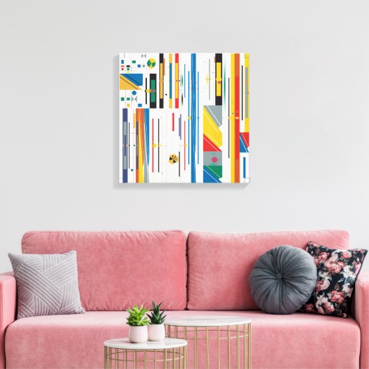Quantum Bauhaus Geometrisch Patroon Canvas Afdruk (Insitu (Woonkamer))