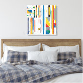 Quantum Bauhaus Geometrisch Patroon  Canvas Afdruk (Insitu (Slaapkamer))