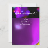 QUANTUM BUBBEL MONOGRAAM paars rsvp Kaart (Achterkant)