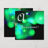 QUANTUM BUBBEL MONOGRAM groen zwart Kaart (Voorkant / Achterkant)