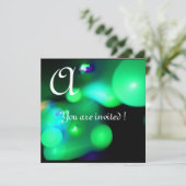 QUANTUM BUBBEL MONOGRAM groen zwart Kaart (Staand voorkant)