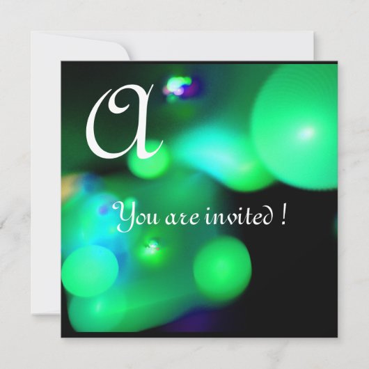 QUANTUM BUBBEL MONOGRAM groen zwart Kaart (Voorkant)