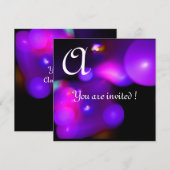 QUANTUM BUBBEL MONOGRAM PAARS zwart roze Kaart (Voorkant / Achterkant)
