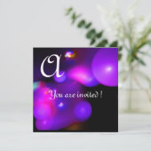 QUANTUM BUBBEL MONOGRAM PAARS zwart roze Kaart (Staand voorkant)