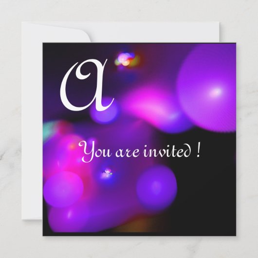 QUANTUM BUBBEL MONOGRAM PAARS zwart roze Kaart (Voorkant)