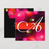QUANTUM BUBBEL MONOGRAM rood zwart roze Kaart (Voorkant / Achterkant)
