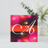 QUANTUM BUBBEL MONOGRAM rood zwart roze Kaart (Staand voorkant)