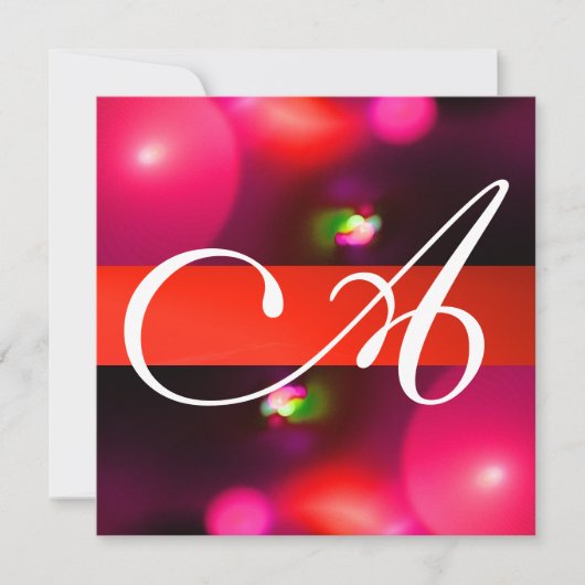 QUANTUM BUBBEL MONOGRAM rood zwart roze Kaart (Voorkant)