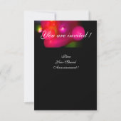 QUANTUM BUBBEL MONOGRAM rood zwart roze rsvp Kaart (Achterkant)