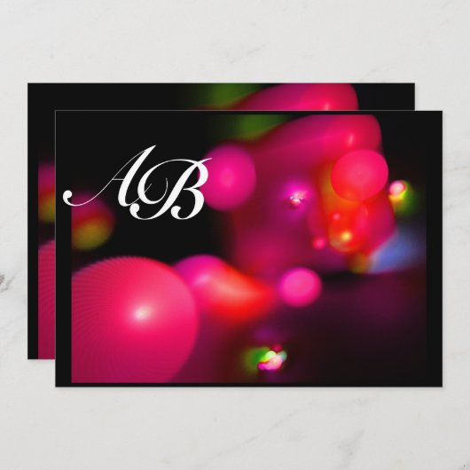 QUANTUM BUBBLE rood, roze Kaart (Voorkant / Achterkant)