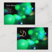 QUANTUM BUBBLES MONOGRAM Vibrant green Visitekaartje (Voorkant / Achterkant)