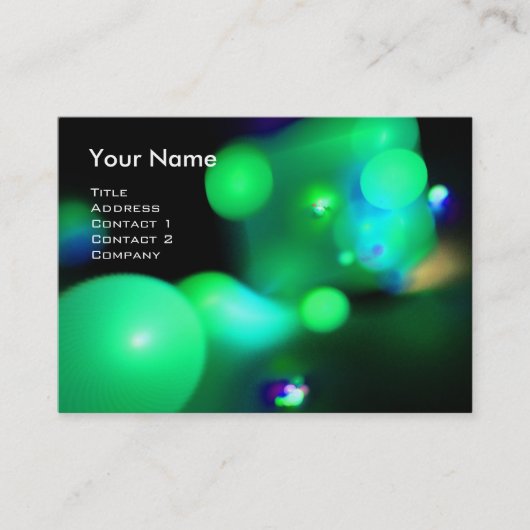 QUANTUM BUBBLES MONOGRAM Vibrant green Visitekaartje (Voorkant)