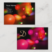 QUANTUM BUBBLES MONOGRAM Vibrant red Visitekaartje (Voorkant / Achterkant)