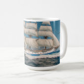 Quantum-Charm AI gevraagd Sailing Tall Ship v3.0 Koffiemok (Voorkant rechts)