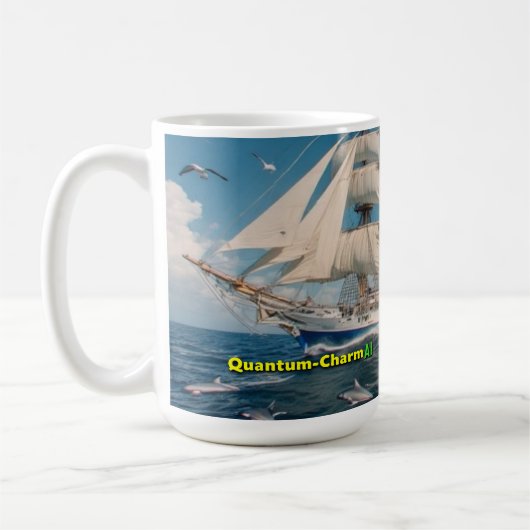 Quantum-Charm AI gevraagd Sailing Tall Ship v3.0 Koffiemok (Links)