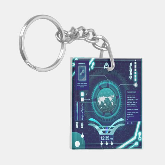 Quantum Computer AcrylSleutelhanger Sleutelhanger (Voorkant Links)