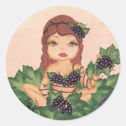 Quantum Cutie Druivenwijnstok Meisje Sticker (Voorkant)