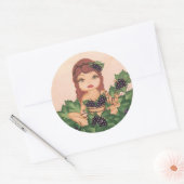 Quantum Cutie Druivenwijnstok Meisje Sticker (Envelop)