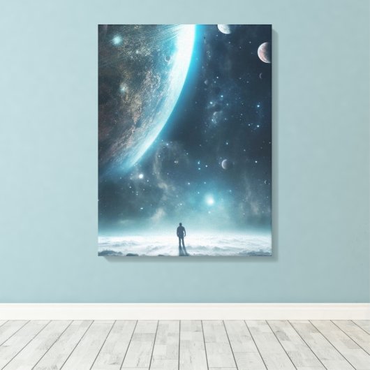 Quantum echo's canvas afdruk (Insitu (Houten vloer))