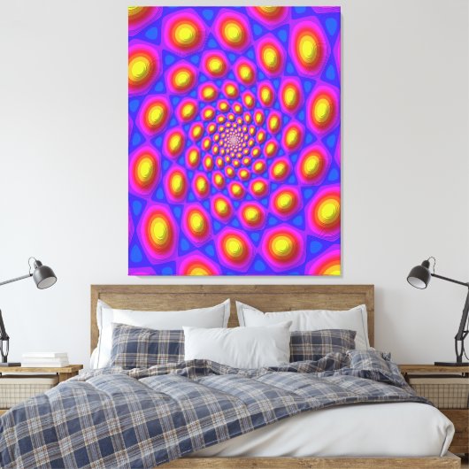 Quantum Eigen State Mandala Kunst Canvas Afdruk (Insitu (Slaapkamer))