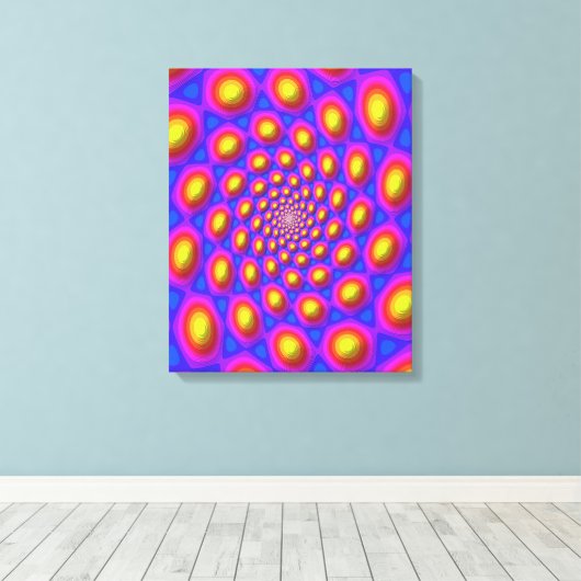 Quantum Eigen State Mandala Kunst Canvas Afdruk (Insitu (Houten vloer))