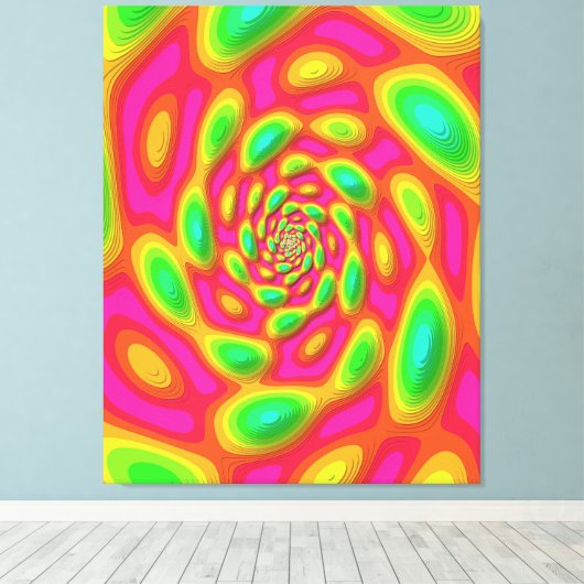 Quantum Eigen State Mandala Kunst  Canvas Afdruk (Insitu (Houten vloer))