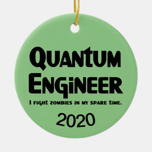 Quantum Engineer Zombie Fighter Keramisch Ornament (Voorkant)